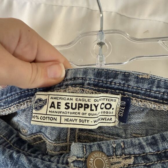 Vintage American Eagle Denim Shorts Womens 10 Medium Wash Button Fly Mexico Made - Picture 4 of 7